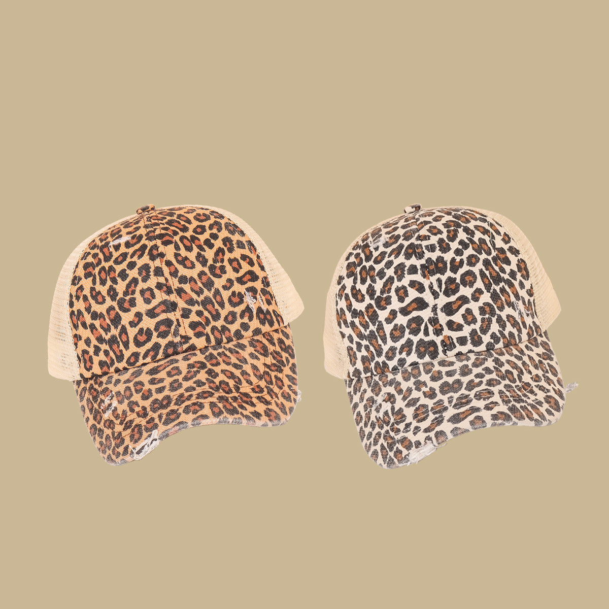 Gorra de leopardo transpirable de ala ancha de algodón al por mayor